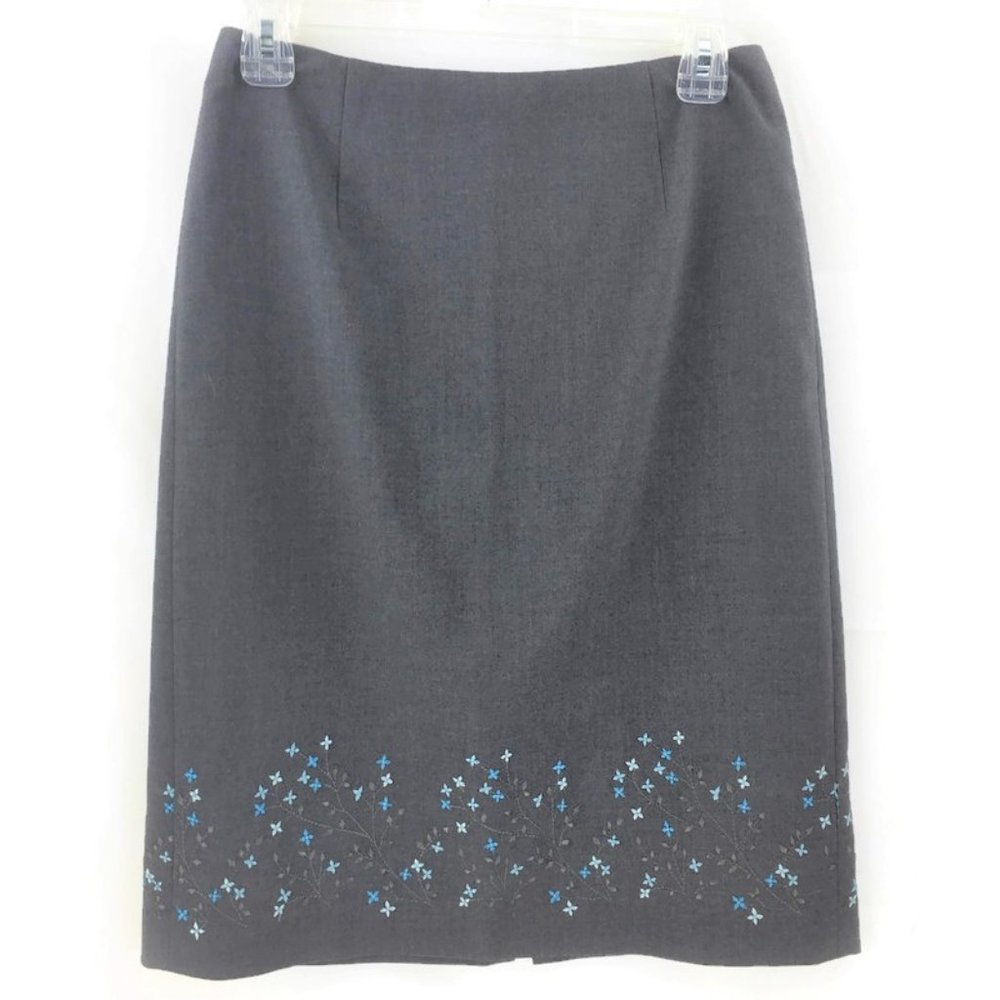 ANN TAYLOR LOFT Petites Size* 6 P Skirt Embroidery